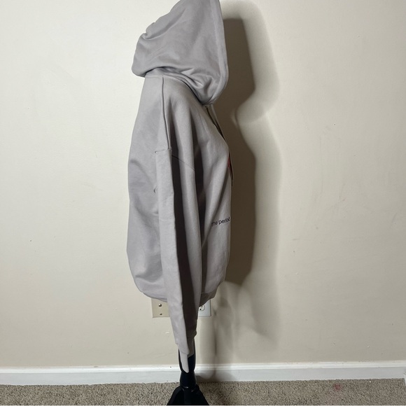 AMN Men’s Beige Amnesia Embroidered Graphic Drawstring Pullover Hoodie Sz M - Picture 3 of 7